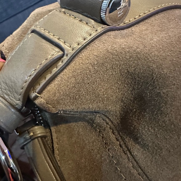 Ralph Lauren Purple Label SUEDE medium BRIDLE BAG IN DEEP TAUPE no dust bag - Picture 10 of 15